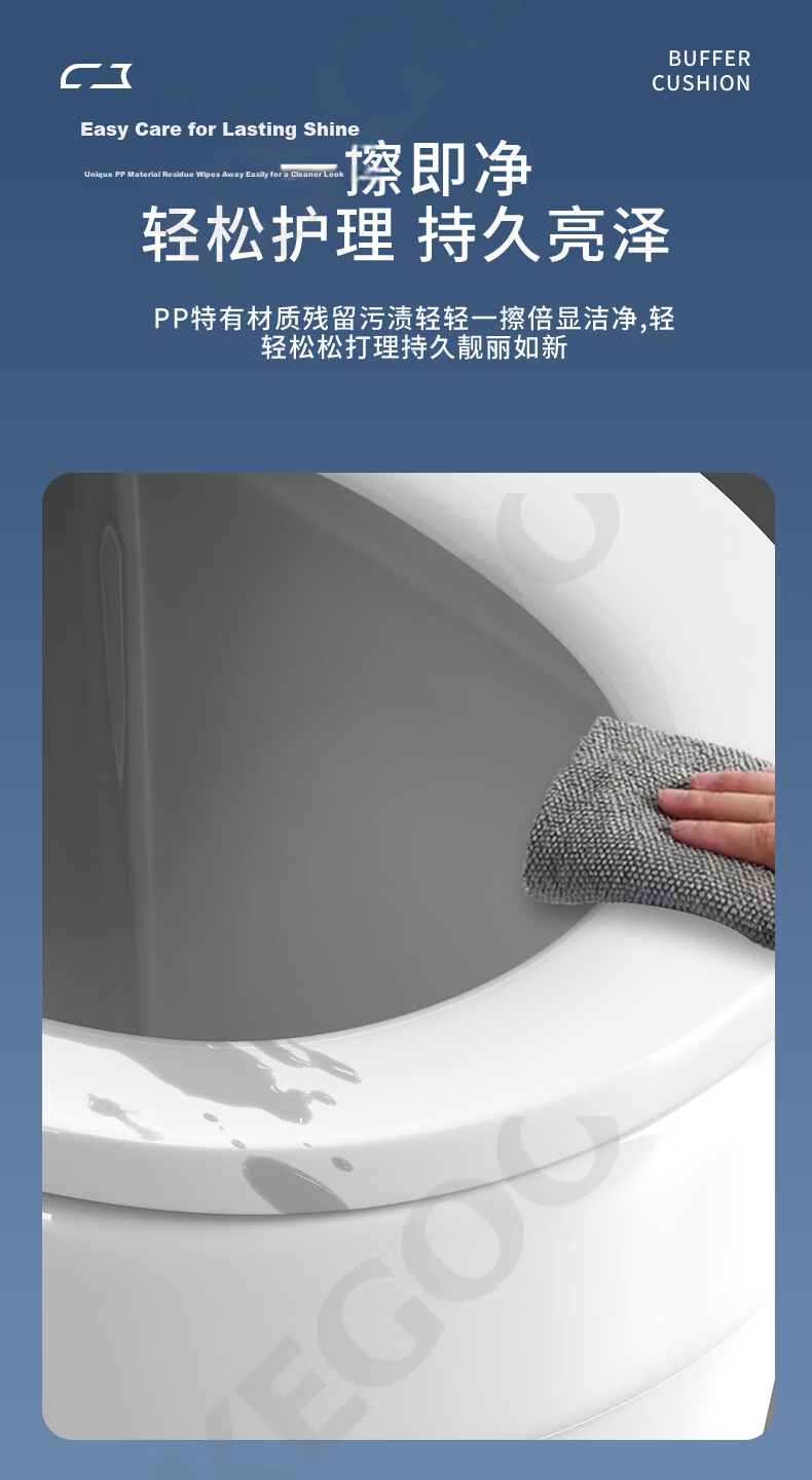 KEGOO Thickened Universal V-Shaped Toilet Seat Cover for Home Old-Style Commode Slow-Closing Cushion Ring Large Footrest Cover K7023 17