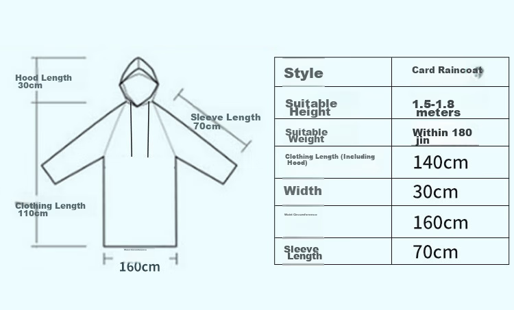 Mashifu Disposable Raincoat [7 pcs/pack] Adult Portable Card Rain Poncho PE Thickened Unisex Long Hooded Outdoor Transparent Raincoat One Size (Morandi 7 Colors) 8