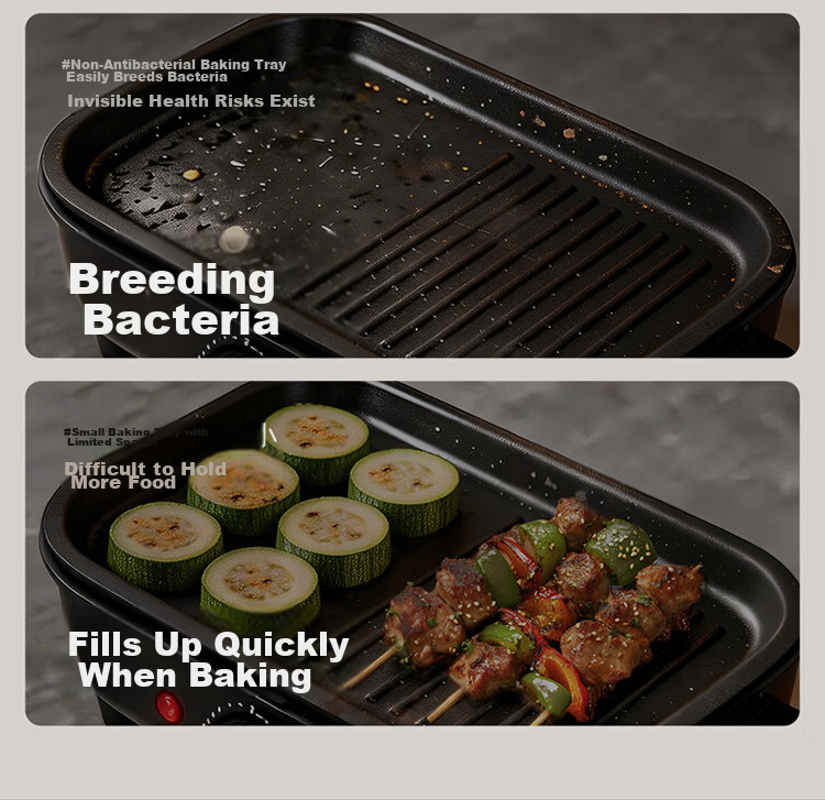SUPOR Electric BBQ Grill Pan 2026 New Home Electric Grill Multi-Functional Skewer and Meat Grill Titanium Non-Stick Smokeless Detachable GJ5125P821 1