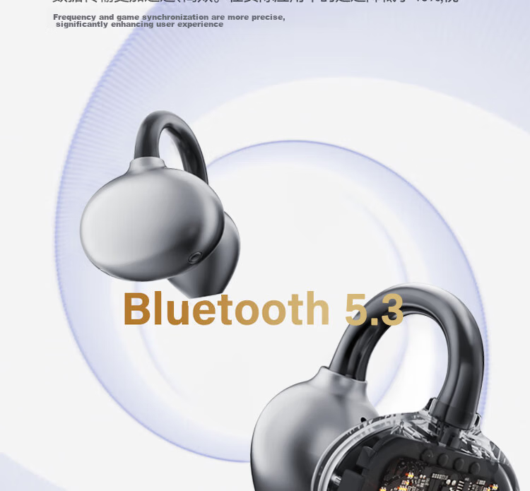 Lenovo EA419 Open True Wireless Bluetooth Earphones Clip-On Non-In-Ear Music Sports Bone Conduction Concept Headphones Compatible with Apple Huawei Xiaomi Phones Obsidian Gold 21
