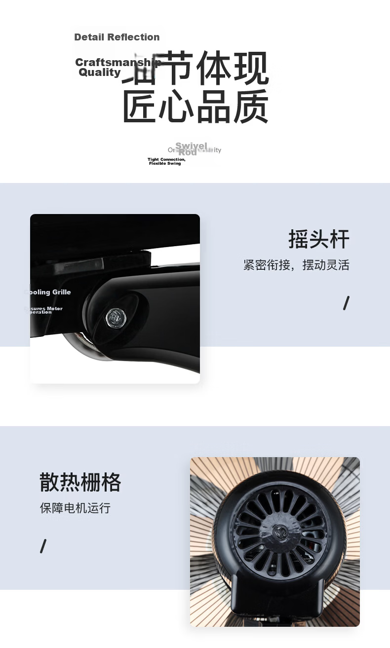 CAMEL Industrial Ventilation Wall Fan Large Airflow Electric Wall-Mounted Oscillating Fan (B-08 Aluminum Blades) 12