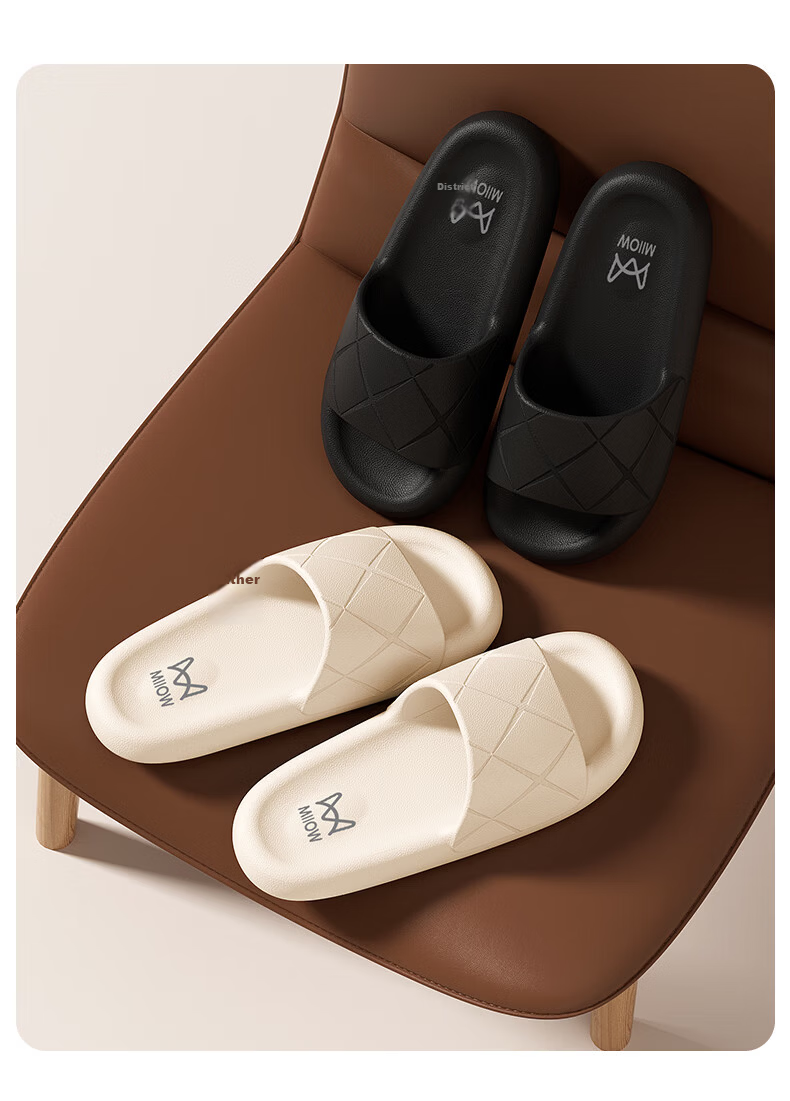Miiow Men's Summer Home Slippers 2026 New Bathroom Non-Slip EVA Indoor Slippers for Women Black Size 37-38 7