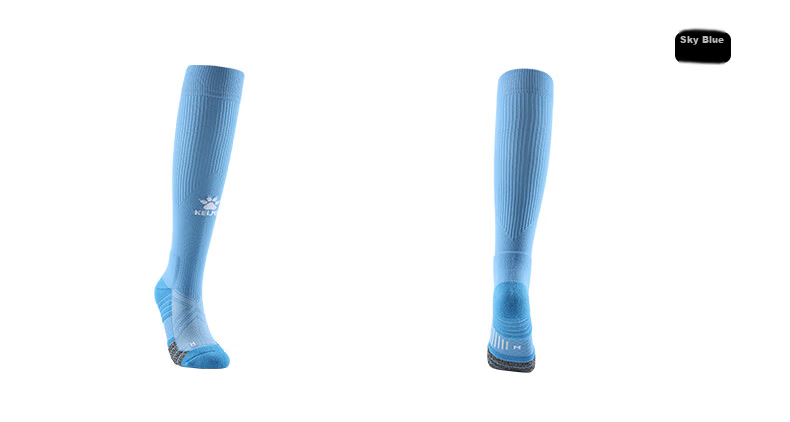KELME Long Tube Football Socks Non-Slip Yarn Thick Sole High Tube Professional Football Match Training Elite Sports Socks White XS 11