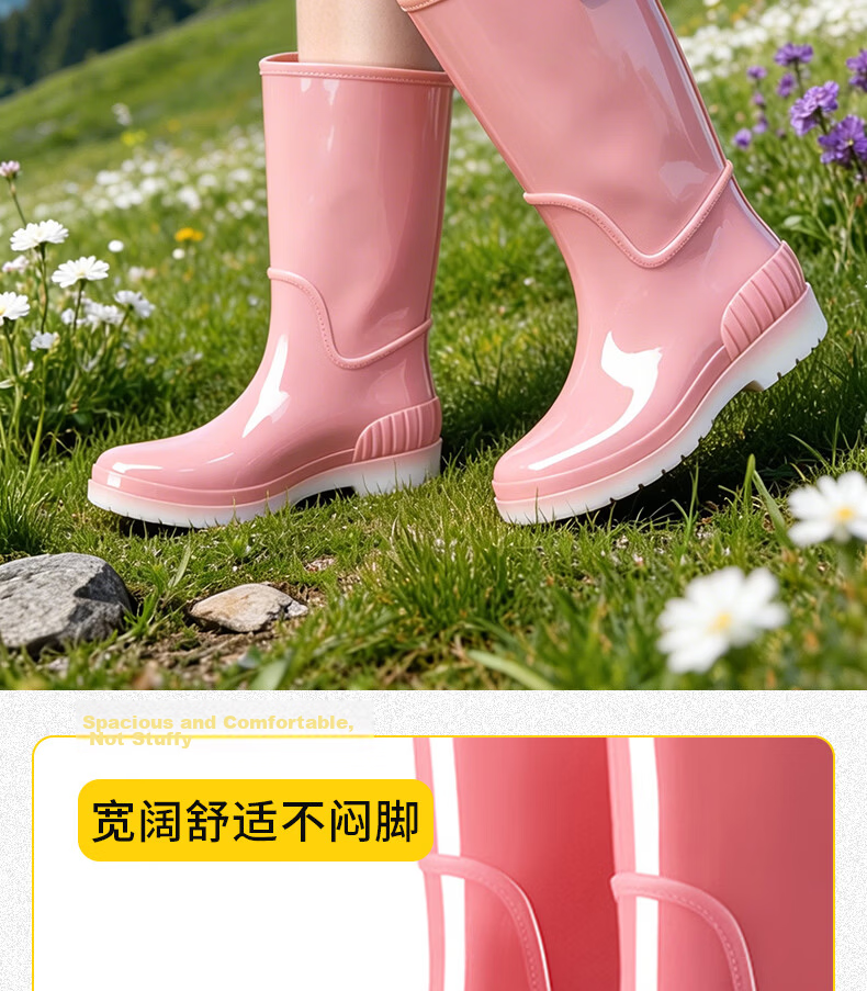 STANLEY Men's High-Cut Rain Boots Non-Slip Wear-Resistant Waterproof Lightweight Comfortable Breathable Fashion High-Cut Rain Boots Size 44 8