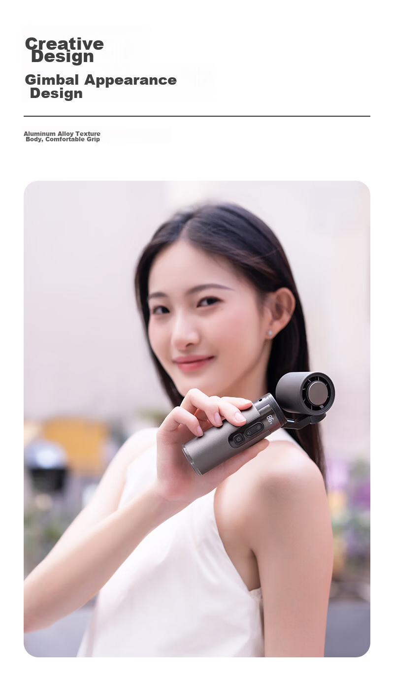 Laisee Handheld Mini USB High-Speed Energy-Saving Fan Portable Cooling Electric Fan 3000mAh Space Gray 8