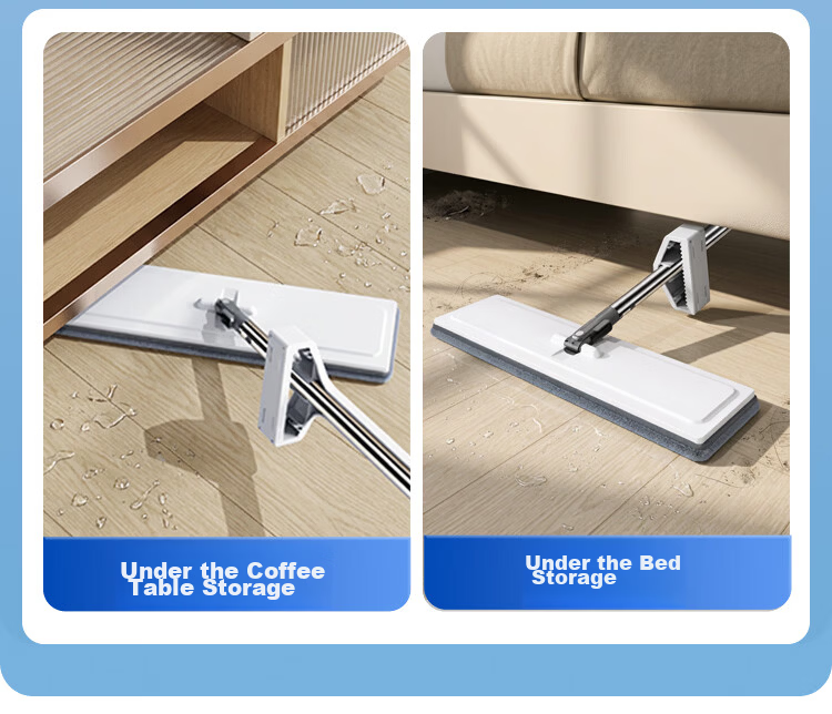 Jiabangshou 42cm Flat Mop with 3 Cloths Household Hands-Free Washing New 2026 Lazy Floor Cleaning Tool 10