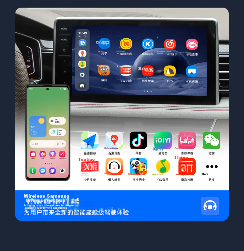 JunYong Baidu Wireless CarLife Compatible with OPPO Honor Vivo Xiaomi Samsung Android Car Connectivity Box [M6] 12