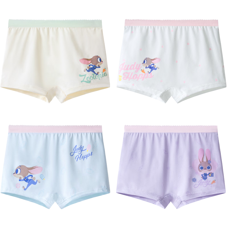 Disney Bunny Officer Children's Underwear 26 Summer Girls Cooling Breathable Lace Trim Triangle Pants Class A 3-Pack Mixed Colors Size 130