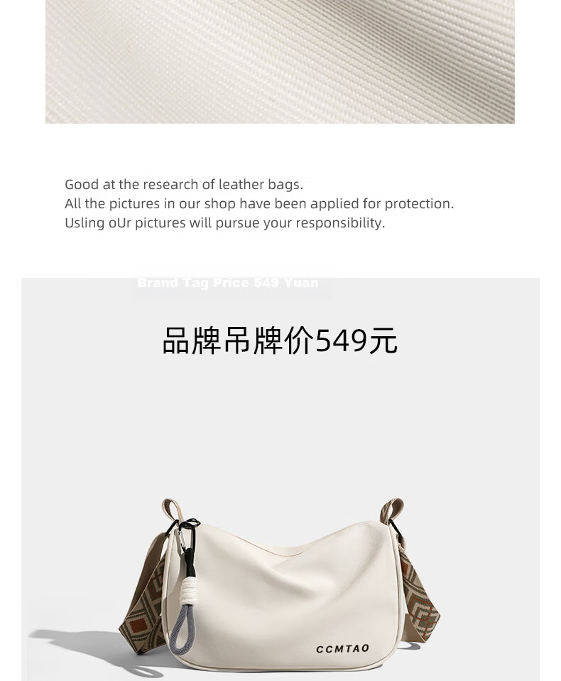 Aegean Sea Women's Shoulder Bag Crossbody Canvas Bag Commuter Fashion Light Luxury Birthday Qixi Valentine's Day Gift for Girlfriend 10