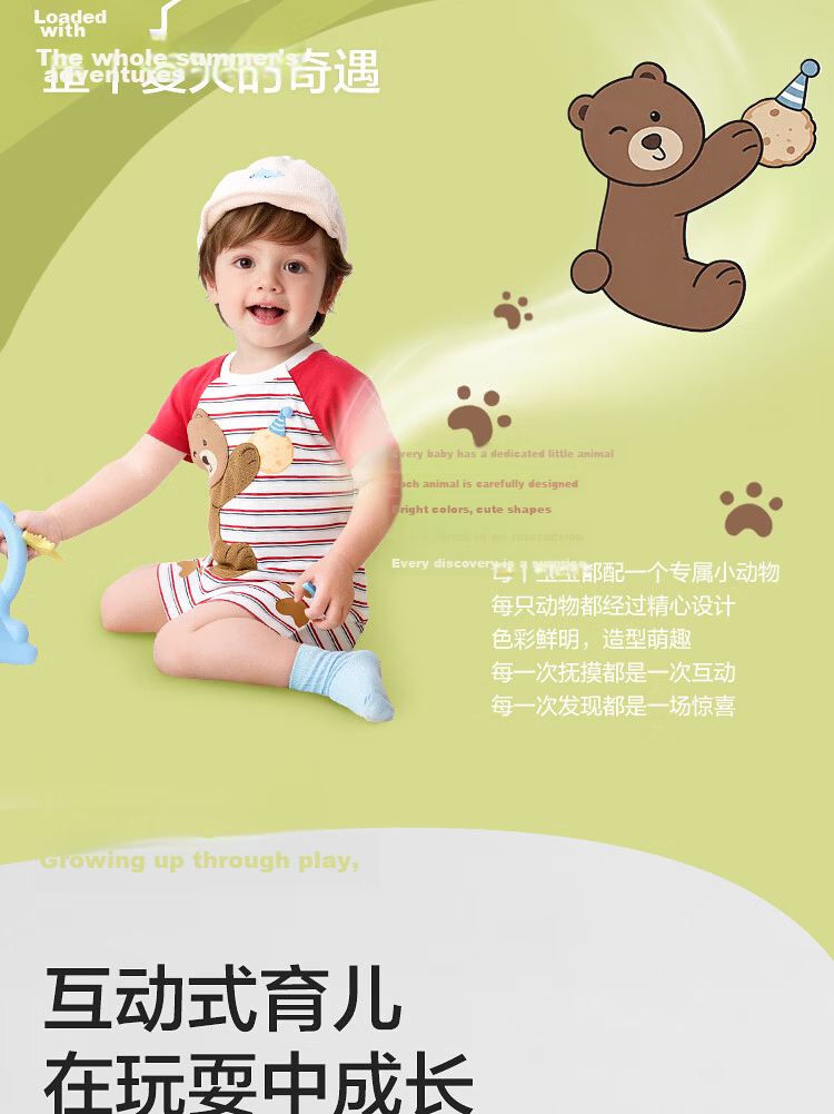 Balabala Baby Romper Infant Jumpsuit 2026 100% Cotton Cute Fashionable Adorable [Mall Same Style] 3
