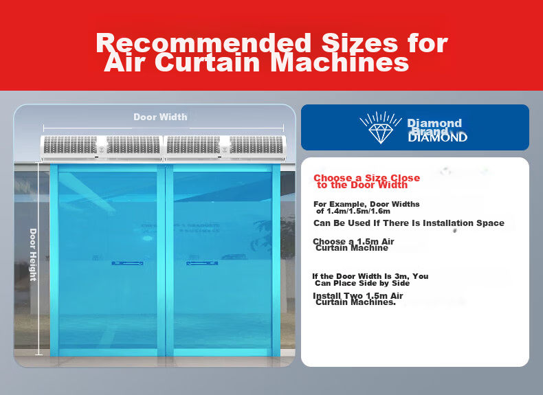 Diamond Brand Air Curtain Commercial Air Door Industrial Air Fan Wall-Mounted 1.5m Button Model FM3015-G 2