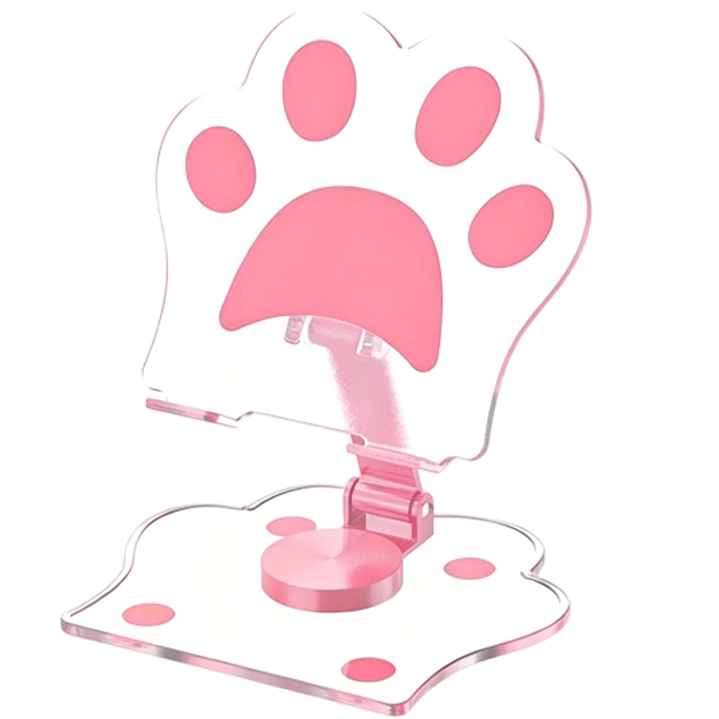 JPLAYER Phone Stand, Desktop 360° Multifunctional Rotating Folding Tablet Stand, IPad Lazy Support Bracket, for Gaming, Online Classes, Drawing, Metal Live Streaming, Cute Cat Paw Style, Orange
