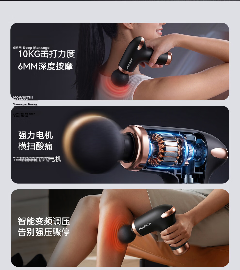 PROIRON Puliai Fascia Gun Massager Shoulder Neck Waist Back Massager Mini Portable Gift for Parents Mother's Day Valentine's Day Qixi Festival Birthday 2