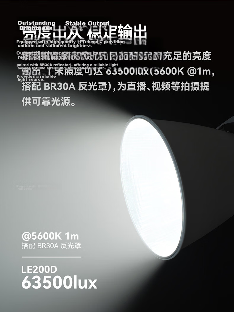 Godox LE200D LED Video Light Continuous Lighting Photography Fill Light Live Streaming Portrait Soft Light Film Light 4