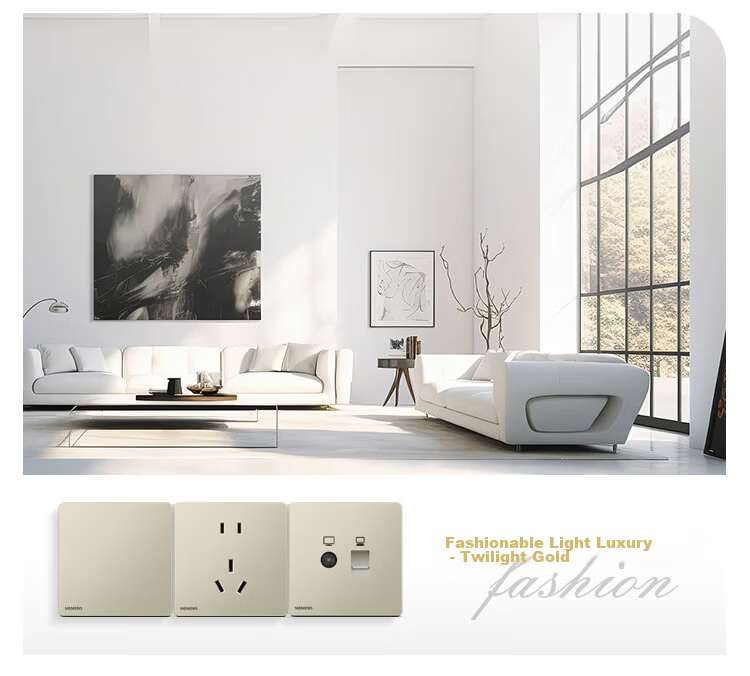 SIEMENS 4-Gang Double Control Switch Slim Flush-Mounted Switch Yucai Starry Night Gray 5TA40433NC06 9