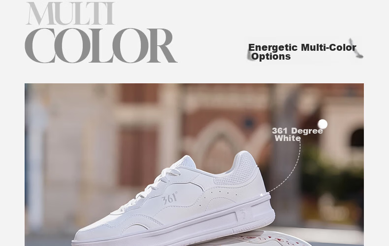 361° Women's Sports Shoes Summer Thin White Shoes Thick Sole Casual Sneakers 682616604F-3 5