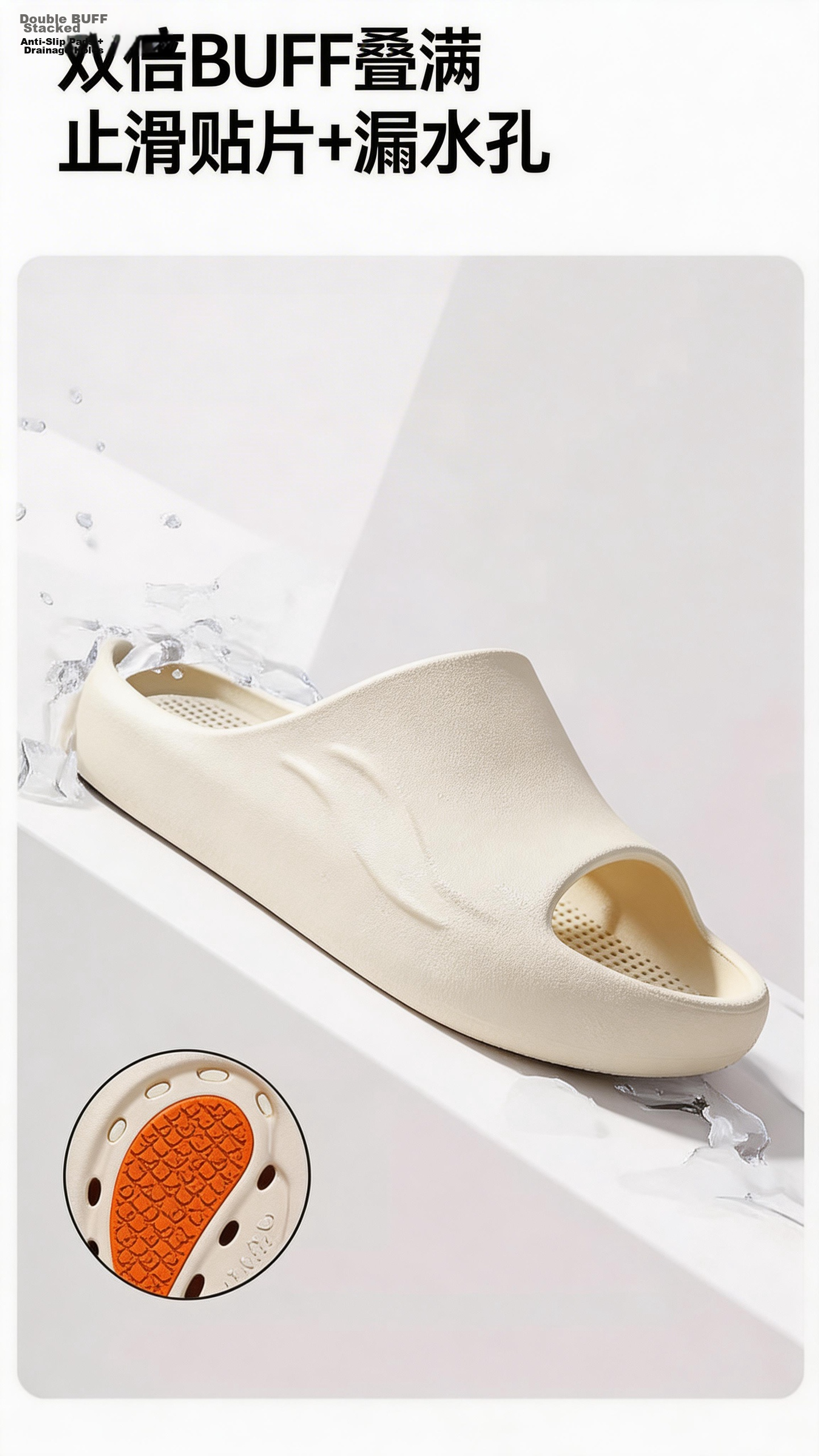 HIPANDA Bathroom Non-Slip Slippers Hollow Quick-Dry EVA Soft Sole Shower Swimming Home Unisex Elderly 3