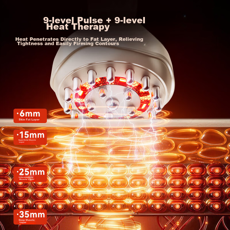AUX Electric Meridian Massage Brush Abdominal Slimming Massager Waist Shoulder Neck Heating Fat Burning Brush Practical Birthday Gift for Men and Women 7