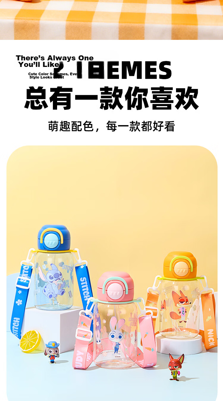 Disney Kids Straw Cup Student Summer Plastic Cup Boys Girls Dual Drinking Cup Large Capacity Sports Water Bottle Gift for Boys 3