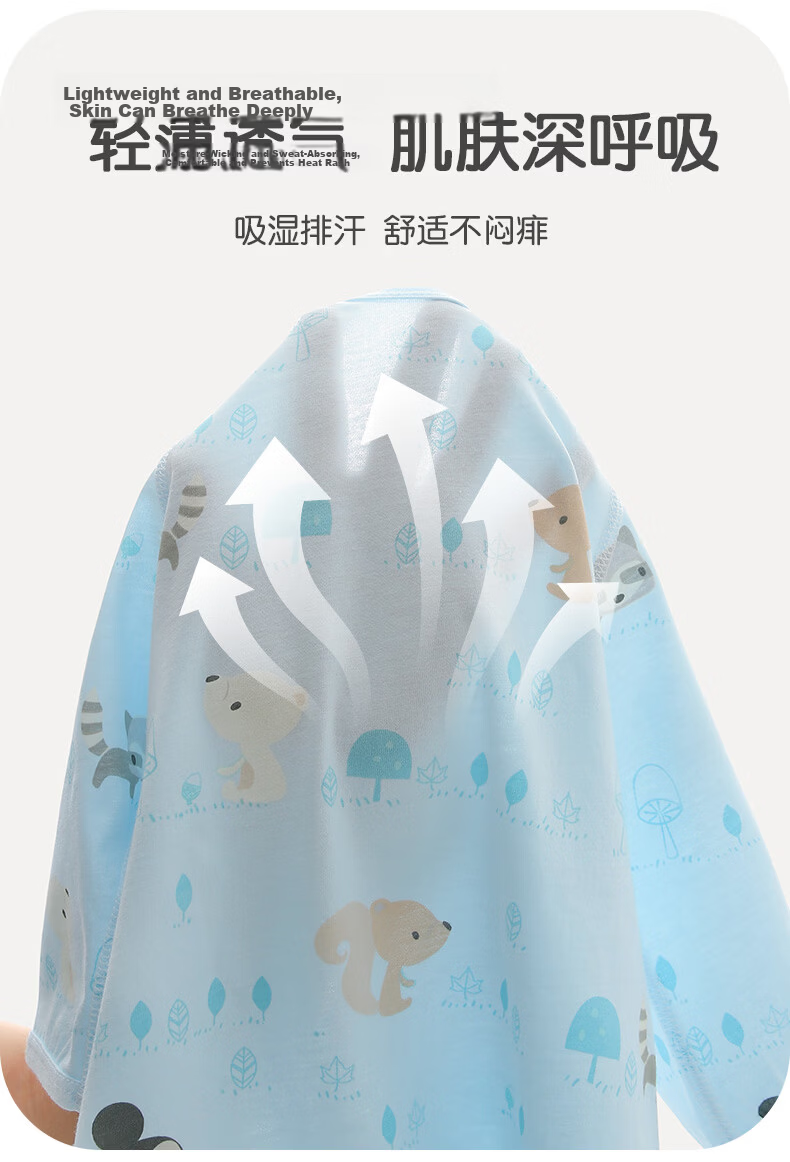 Disney 2-Piece Baby Summer Thin Newborn Romper Set A-Class Cotton Crawling Suit Full Moon Boys and Girls Sleepwear 6