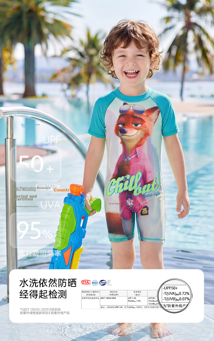 Disney Kids Boys One-Piece Swimwear Zootopia Nick Wilde Green D36276S2G Size 140 9