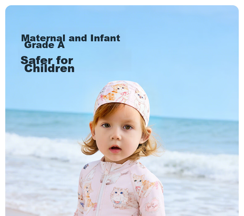 Happy Little Bear Kids Swimsuit Baby One-Piece UV Protection Quick-Dry Mid-Sleeve Swimwear Summer Outdoor 21
