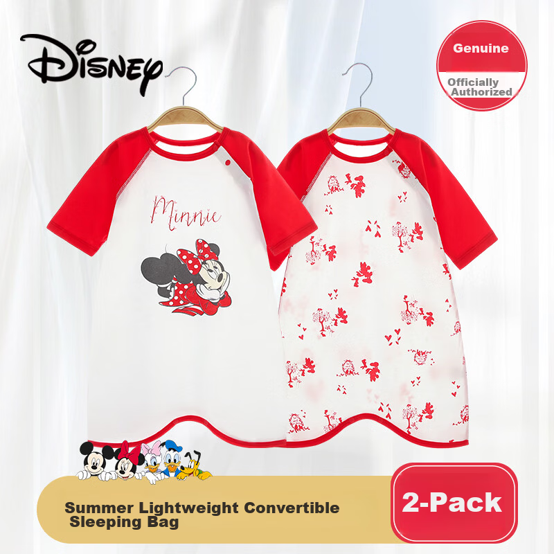 Disney Baby Summer Thin Sleeping Bag Newborn Romper Crawling Suit Sleepwear Pure Cotton Full Moon Baby Pajamas