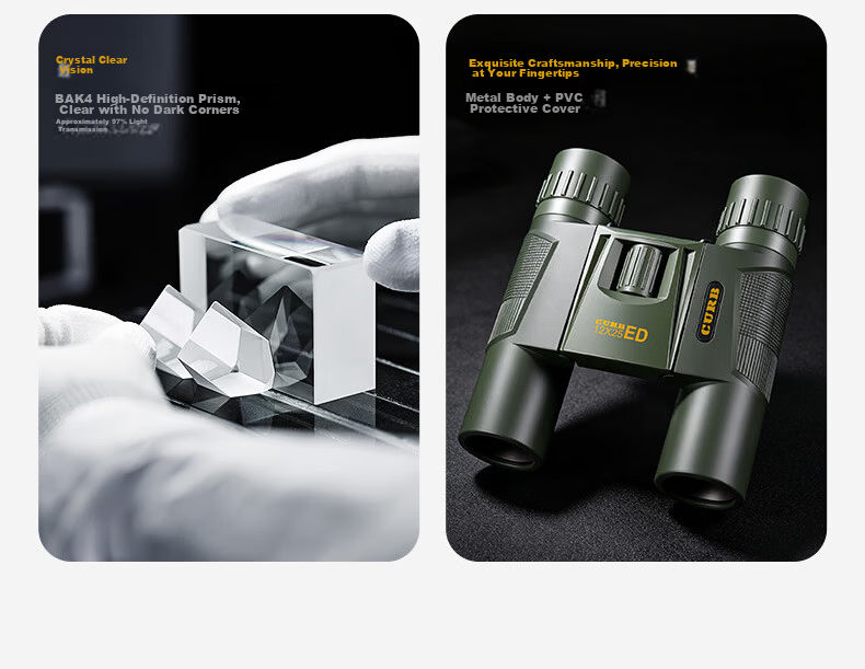 CURB Binoculars High Definition High Power Military Night Vision Outdoor Compact Portable 100x Smartphone Compatible Kilometer 10