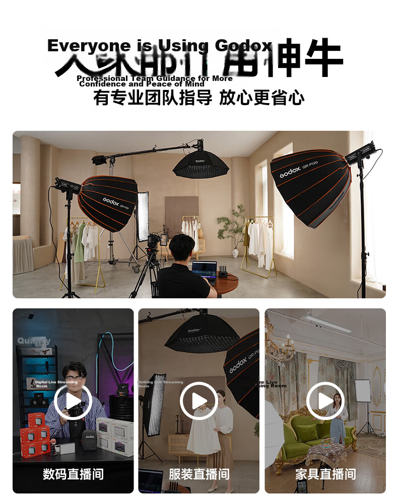 Godox SL300IIIw III Generation Live Streaming Fill Light Photography Continuous Light Beauty Light Recording Photo Studio Continuous Light Children's Photography Top Light 2