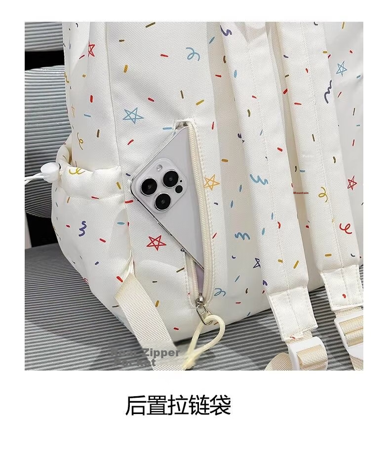361° Women's Backpack 2026 New High-Value Ins Style Printed Schoolbag Lightweight Travel Shoulder Bag for High School and College Students 12