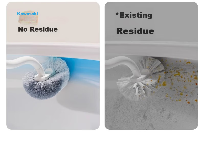 Little Seal Japanese Toilet Brush, No Dead Angle Cleaning, Non-Damaging Glaze, Wall-Mounted Bathroom Long Handle Cleaning Brush 9
