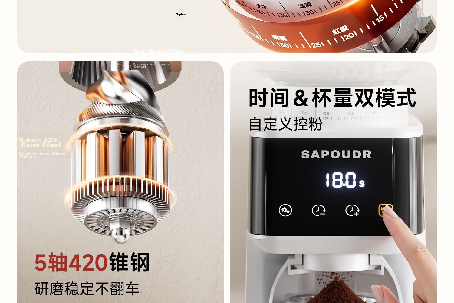 Saipuda EP5 Electric Coffee Grinder [Qixi Festival Gift] 10