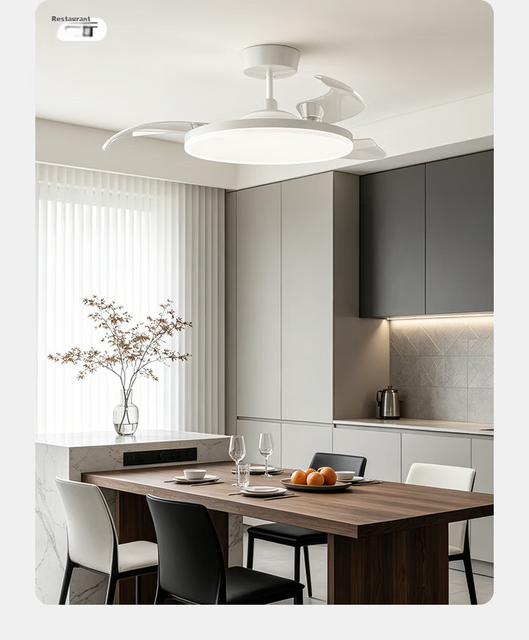 JD Jingzao Yufengzhe Smart Fan Light 42-inch Invisible Full-Spectrum Eye Protection Bedroom Living Room Dining Ceiling Fan Light Integrated 25