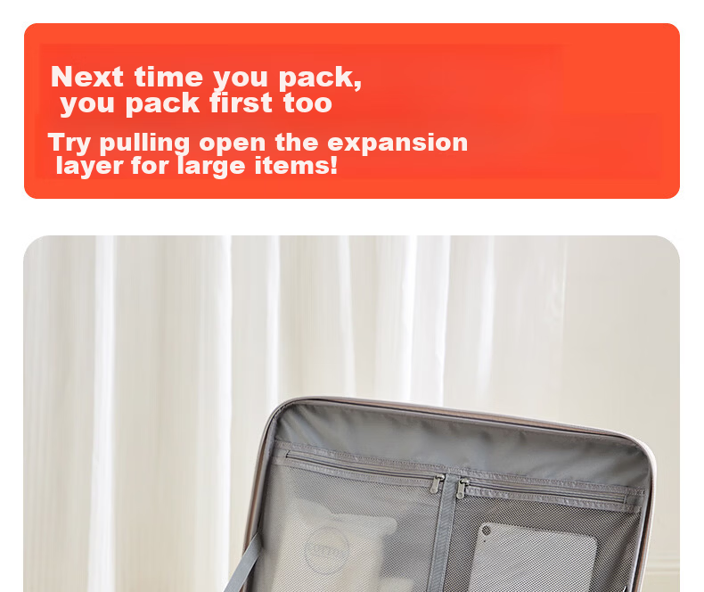 Hanke Expandable Luggage Women Trolley Large Capacity Men Carry-On Suitcase 20 Inch Ivory White Side Opening 26