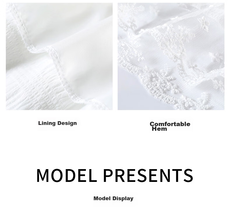 Borui White Design Lace Trim Cake Skirt 2026 New French Style Long Flared A-Line Skirt 20
