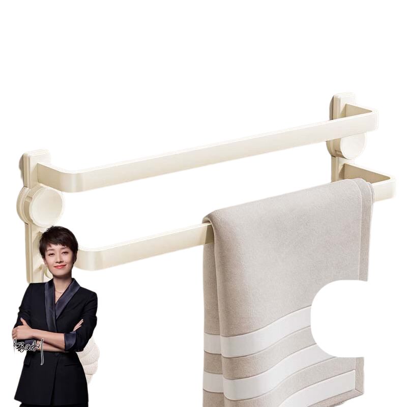 MICOE Bathroom Storage Rack Suction Towel Rack No Drilling Towel Holder Space Aluminum 1 Piece