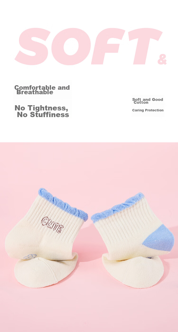MiiOW Children's Socks for Girls, [Soft And Comfortable Cotton + Versatile], Mid-Calf Socks, Casual Cotton Socks for Baby Girls in Puberty 3