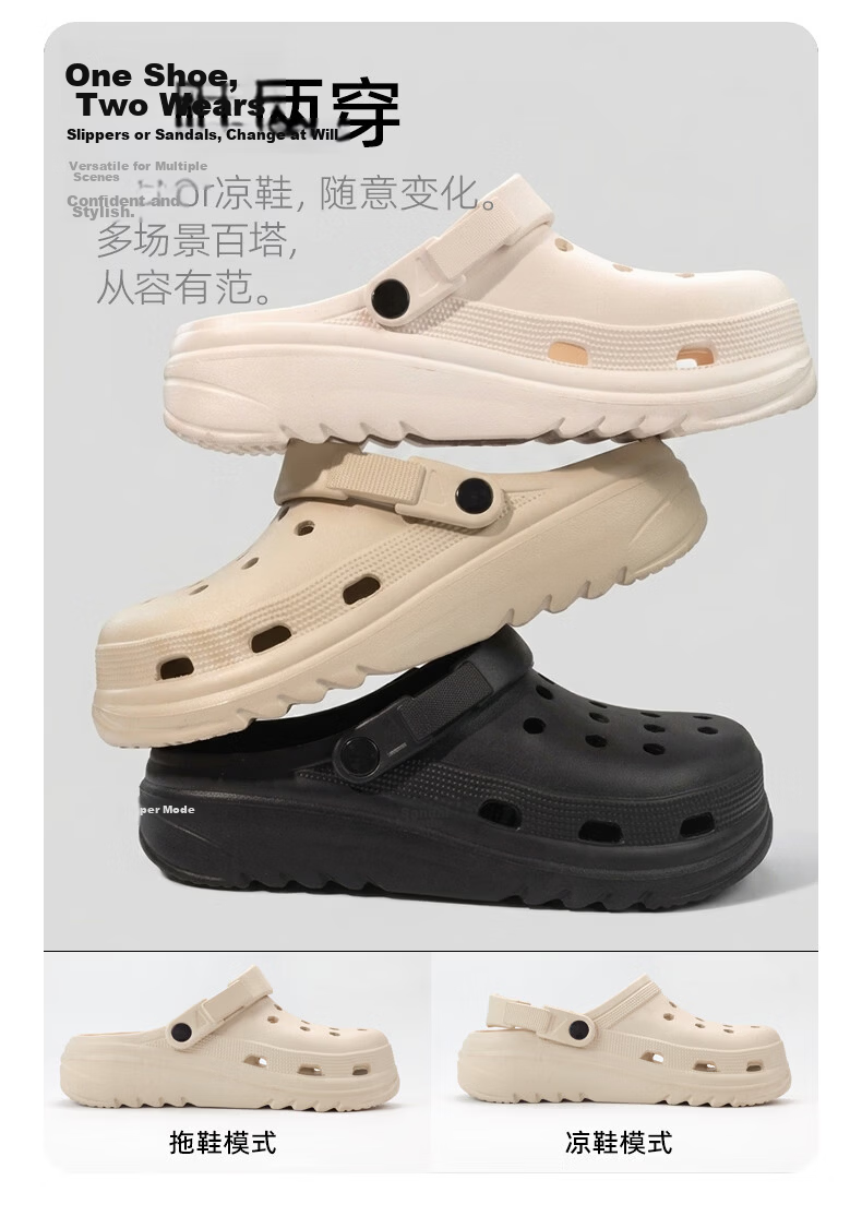 Limi Unisex Ventilated Slip-On Sandals Non-Slip Outdoor Open-Toe Beach Shoes Off-White Size 36-37 3