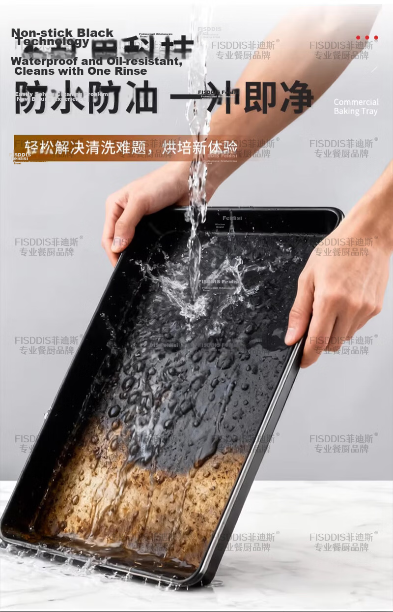 FISDDIS Premium Commercial Non-Stick Baking Tray 60X40X5 Oven Bread Cake Baking Mold Rectangular Pan 8