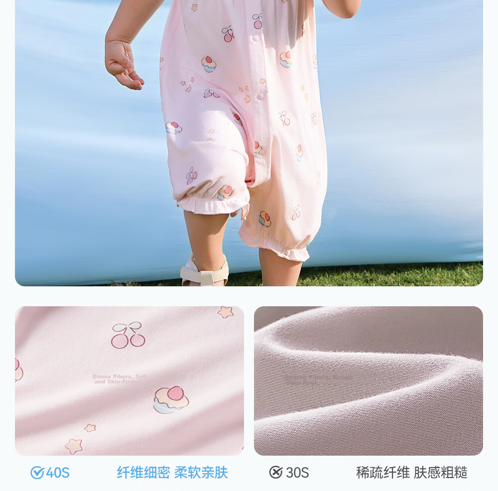 Betis Baby Girls' Modal Short Sleeve Summer Romper Cute Infant Toddler Jumpsuit 14