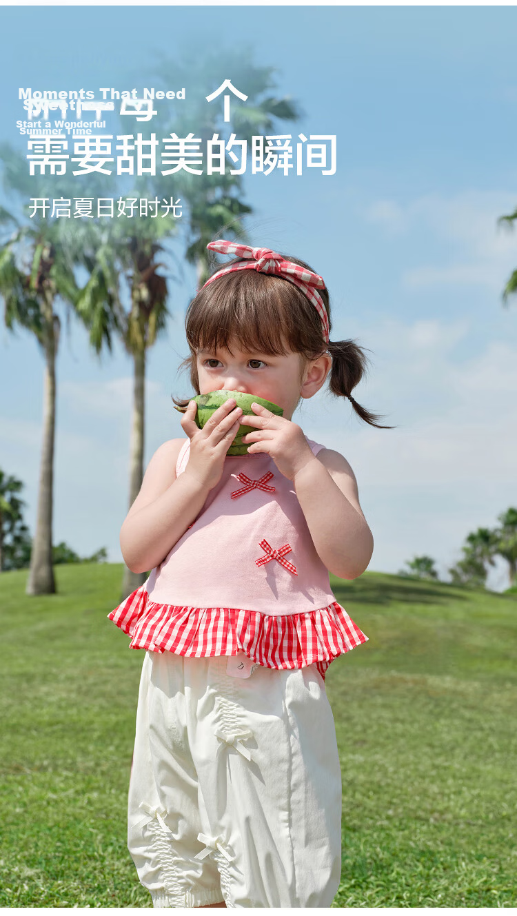 Balabala Girls' Vest 2026 New Summer Pure Cotton Sleeveless Children's Top Baby T-Shirt Fashionable Infant 8
