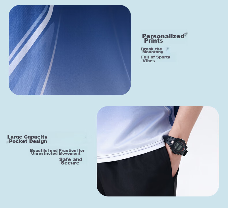 VICTORIATOURIST Summer Ice Silk Quick-Dry Running Sports Set for Men and Women, Short Sleeve T-Shirt and Shorts, Couple's Basketball Badminton Fitness Apparel 17