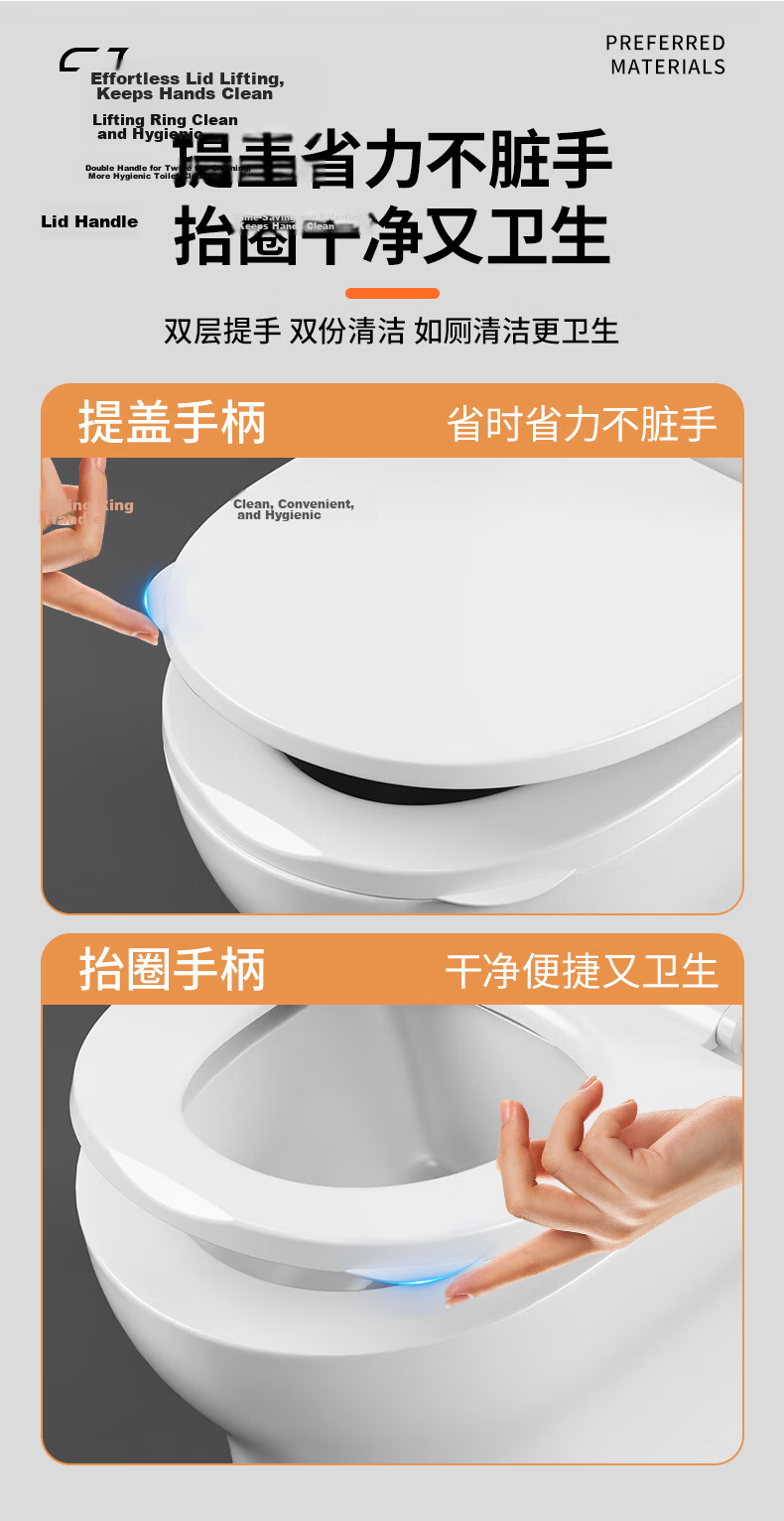 BSITN Universal U-Shaped Toilet Seat with Handle, Thickened Replacement Cushion for Old-Style Home Toilet BP063 5