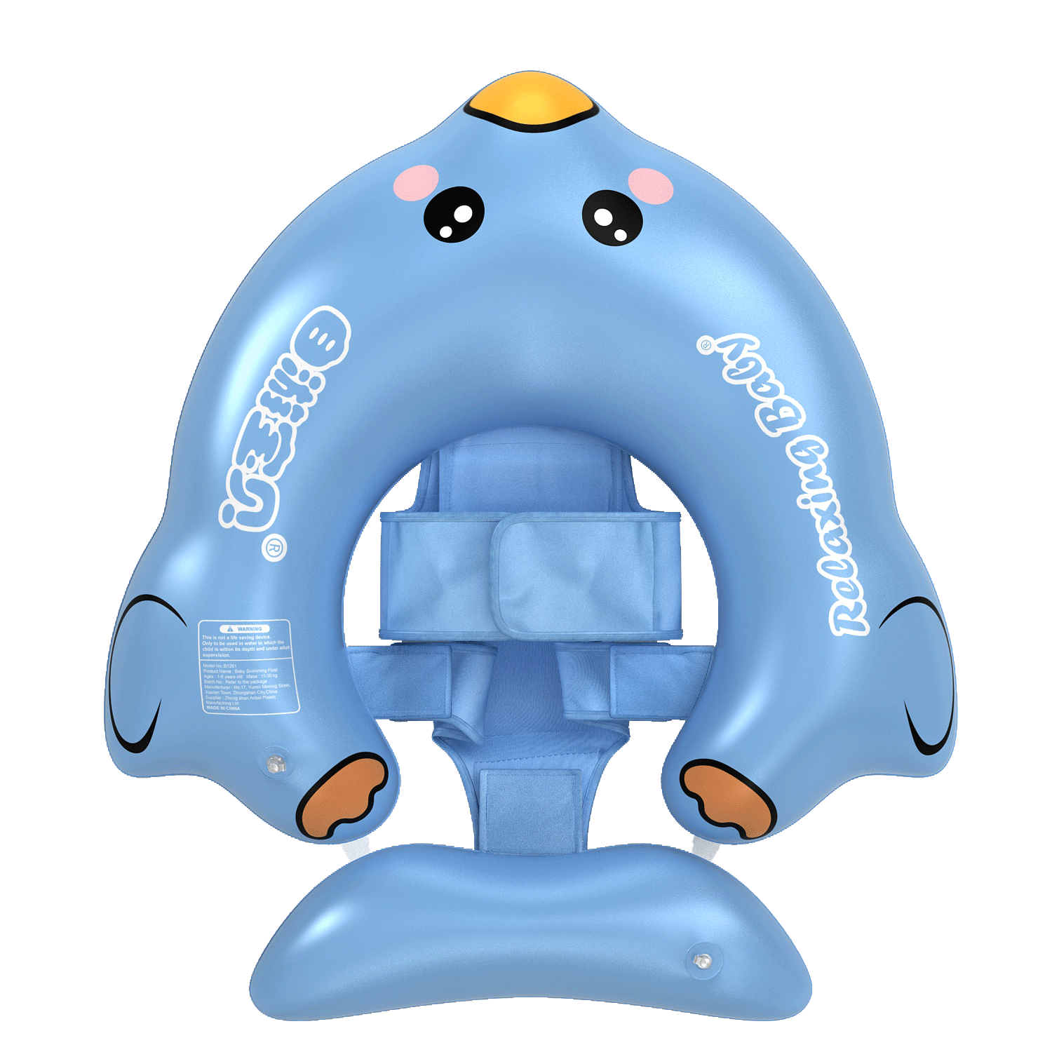 SwimmingBaby Baby Swimming Ring Children's Infant Swim Ring Newborn Safety Anti-Tip Float Yellow