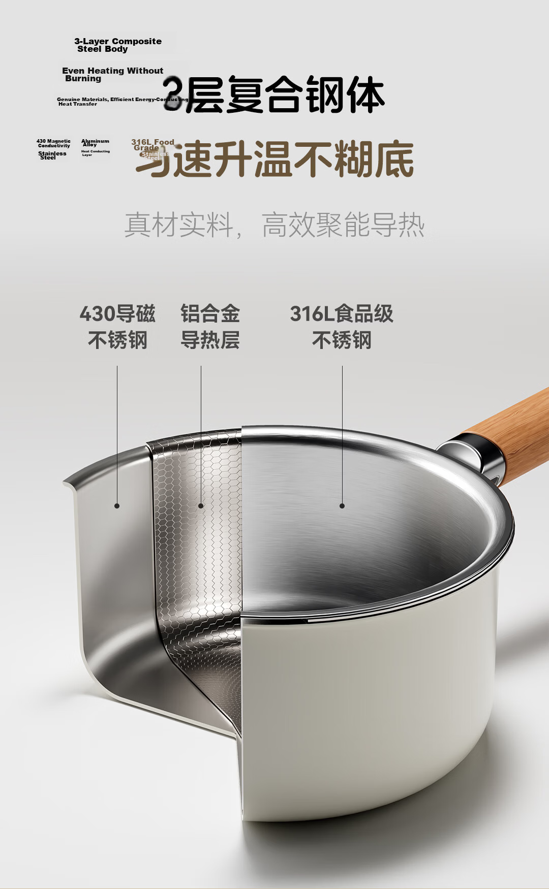 PLODON Electric Steamer and Cooker Baby Food Maker Non-Stick Detachable Small Milk Pot 10