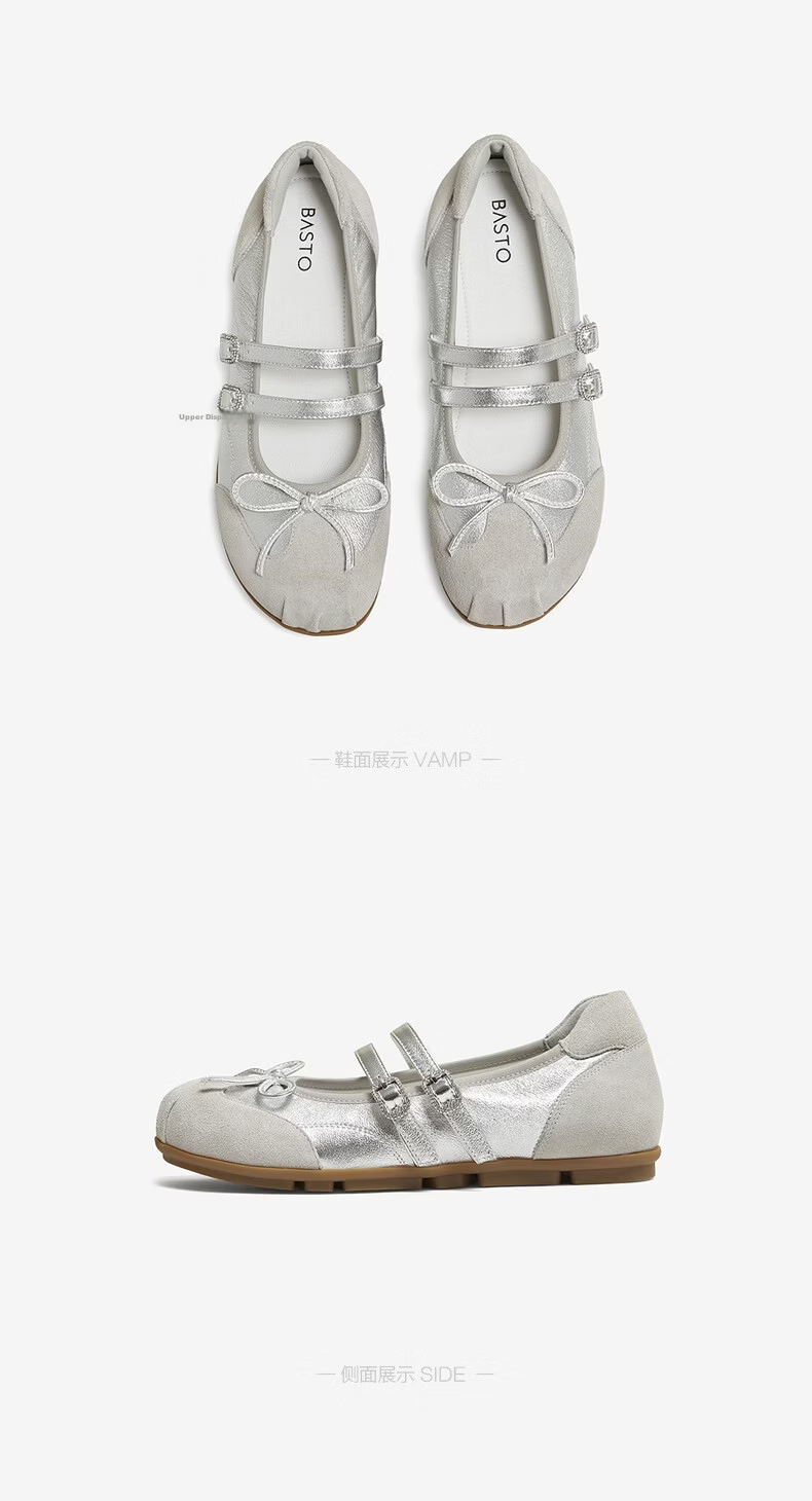 BASTO 26 Autumn Mall Lambskin Mary Jane Ballet Flats Women's Derby Flat Shoes SCR06CQ6 16