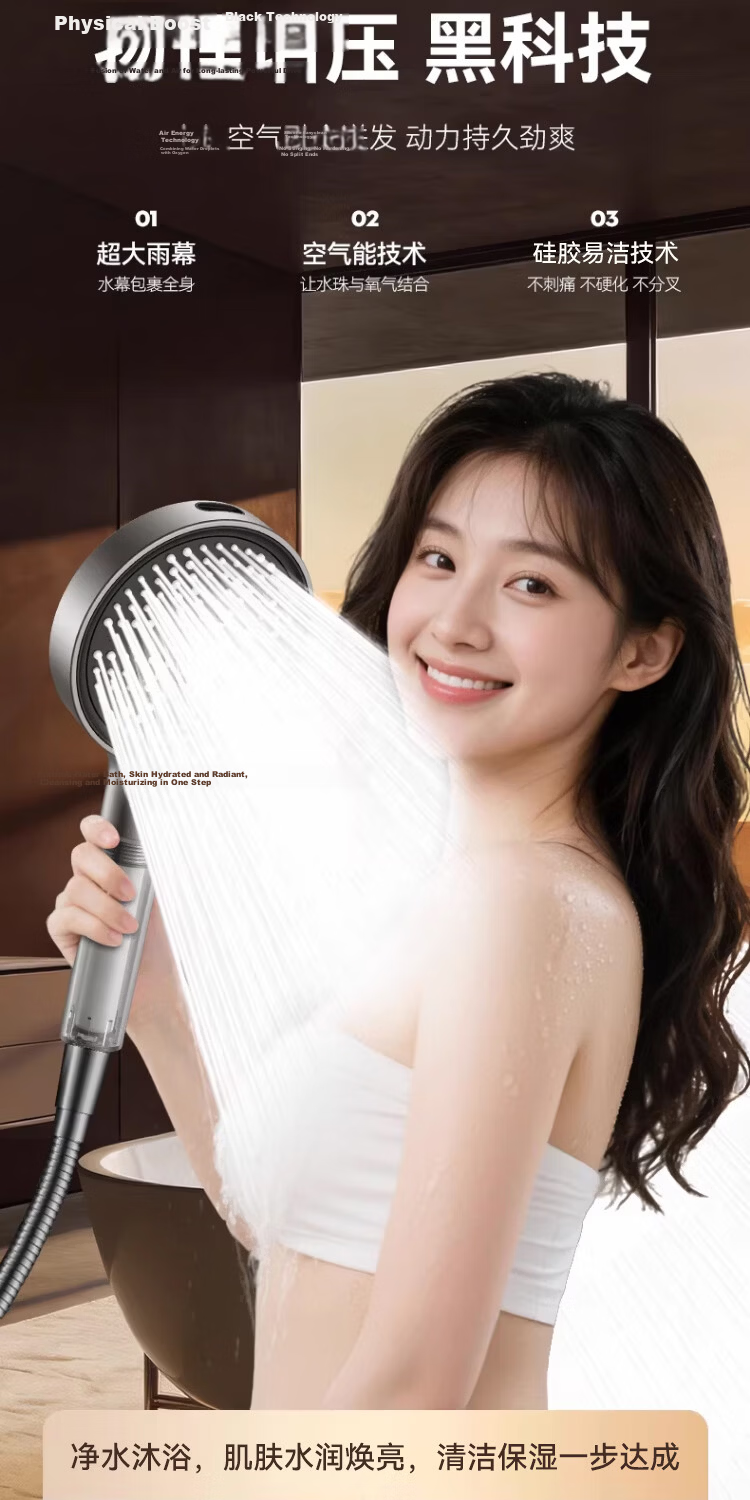 ILeddog Seiko Pressurized Filter Shower Head Set with Hose DJ138 9
