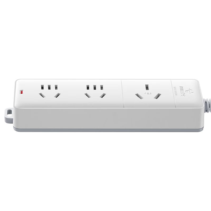 BULL High-Power 16A Socket Power Strip/Extension Cord/Power Board for Air Conditioner, Water Heater, Electric Heater, 3 Outlets without Switch, Total Length 1.8 Meters, 405D
