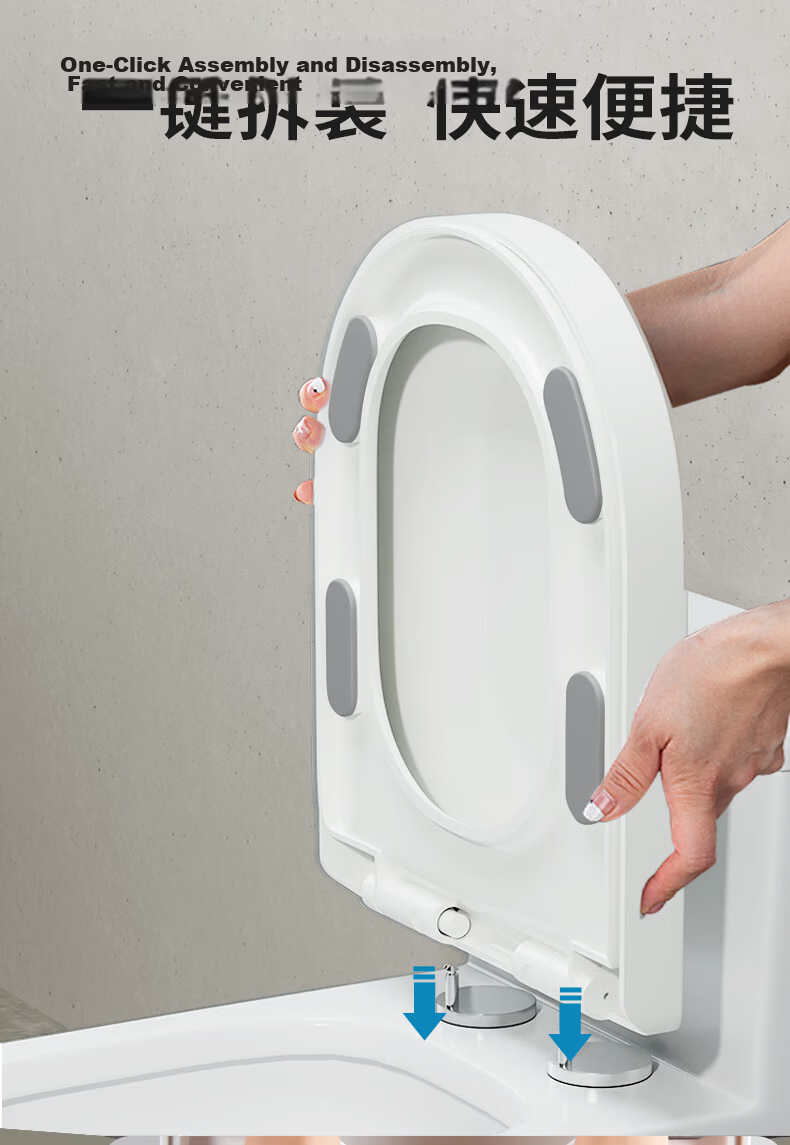 HSPA Universal Thickened Large U-Shaped Toilet Seat Quick-Release Toilet Cover Bathroom Toilet Accessory 1132 6