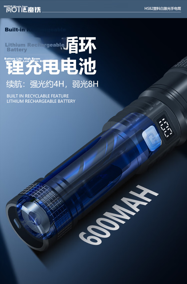 MOTIE High-Power Flashlight Ultra-Bright Long-Lasting 200000 Lumens Military-Grade Outdoor Emergency Torch 13